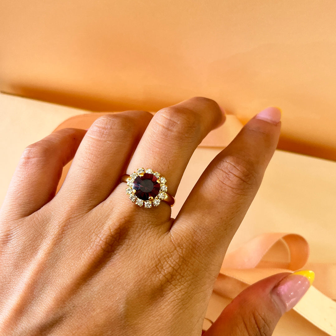 Purple flower preciosa crystals set