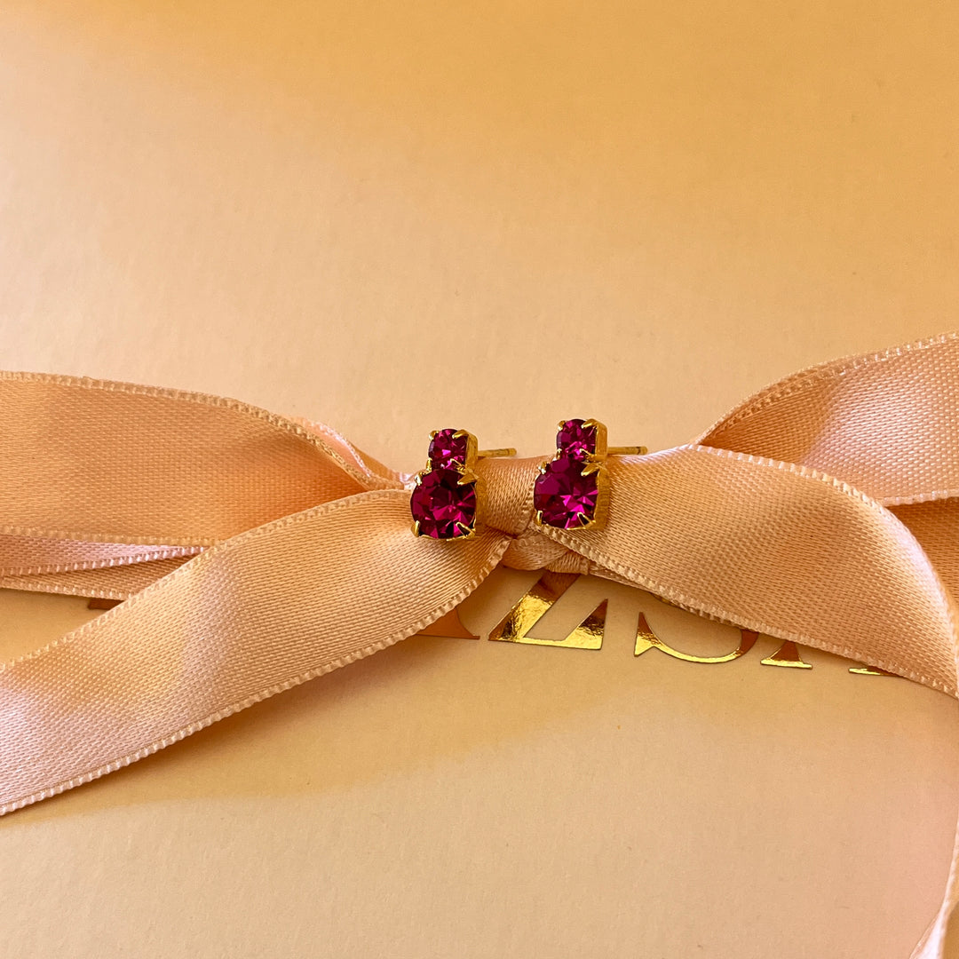 Fuchsia Swarovski crystals studs