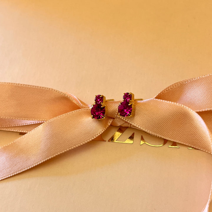 Fuchsia Swarovski crystals studs