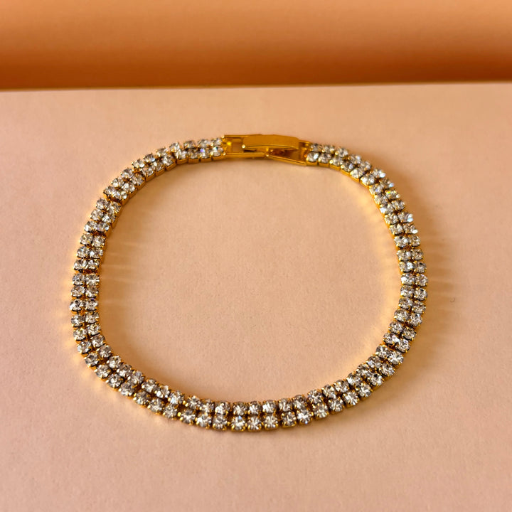 2 rows rhinestone bracelet