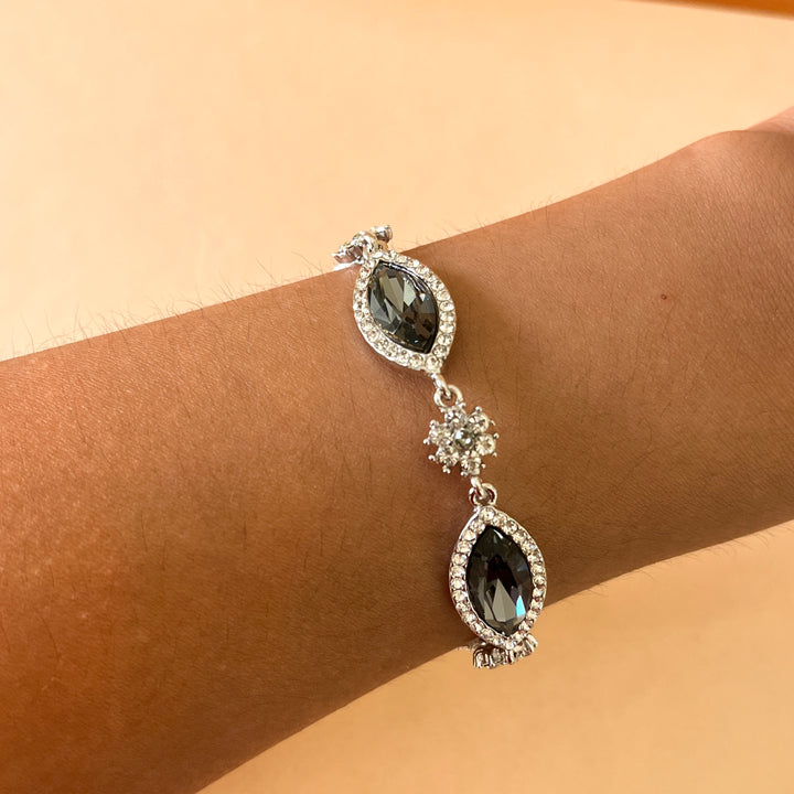 Grey marquise Swarovski crystals set