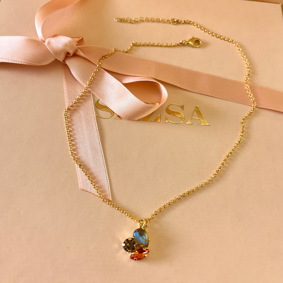 Mix of colour Swarovski crystals set