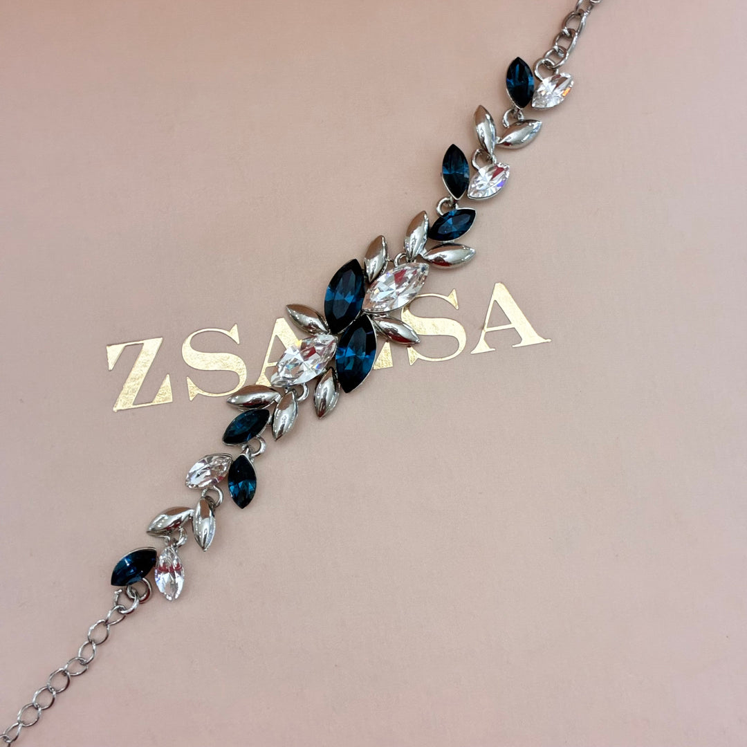 Marquise navy blue Swarovski crystals set