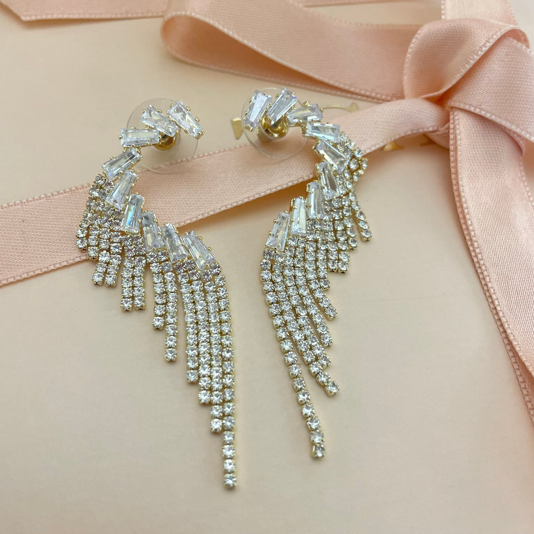 Baguette fringe earrings