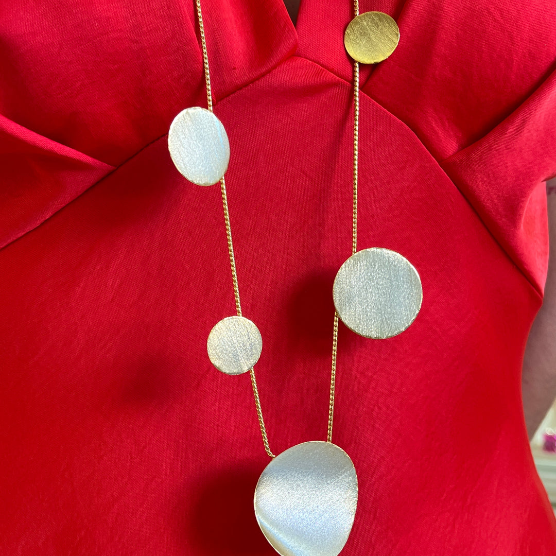 Gold handmade long necklace