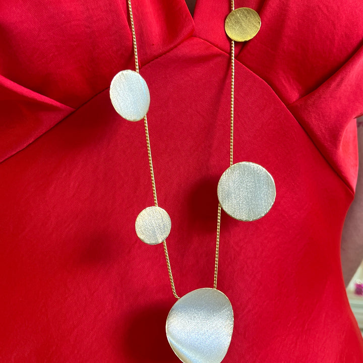 Gold handmade long necklace