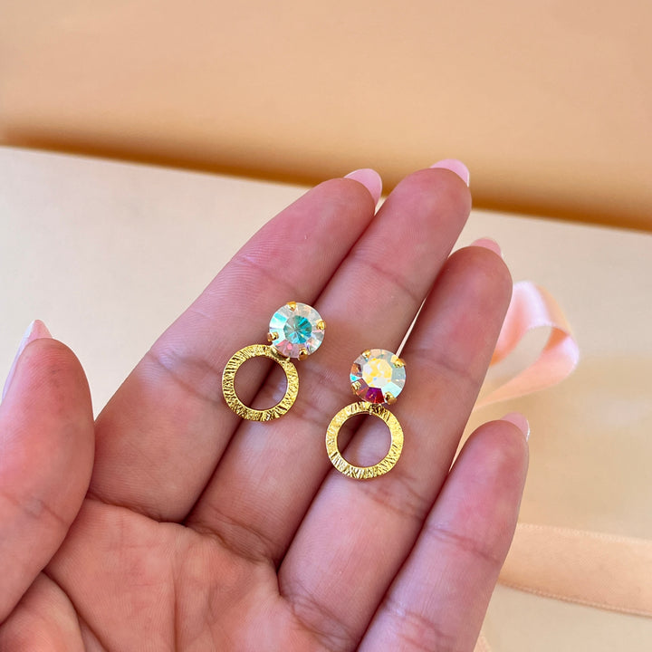 Aurora borealis handmade studs and ring