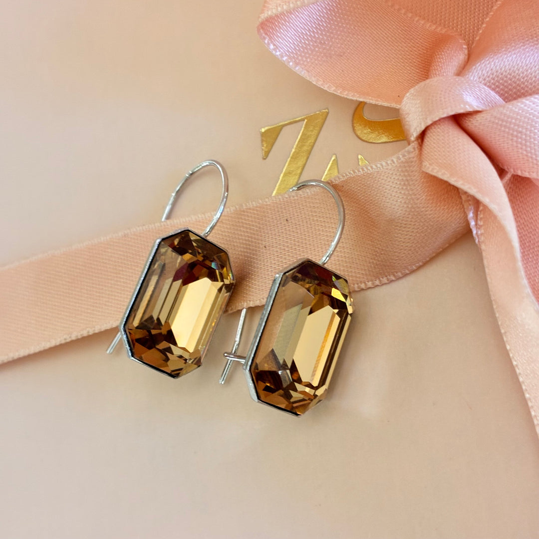 Bronze casual Swarovski crystals hooks