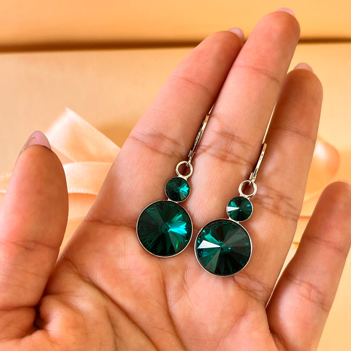 Dark green Swarovski crystals set