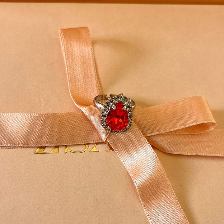 Orange teardrop preciosa crystals set