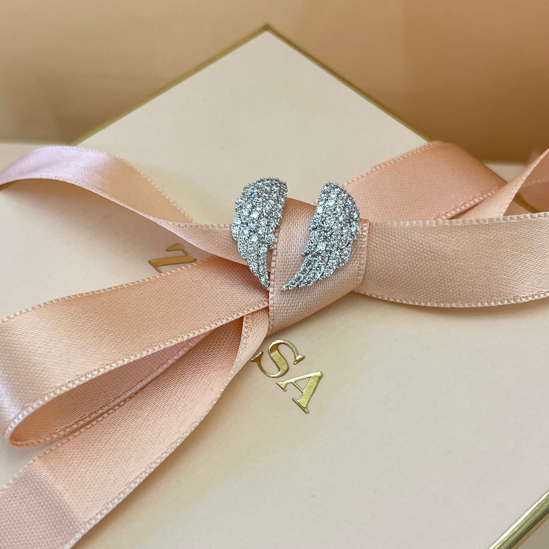 Wings zircone earrings