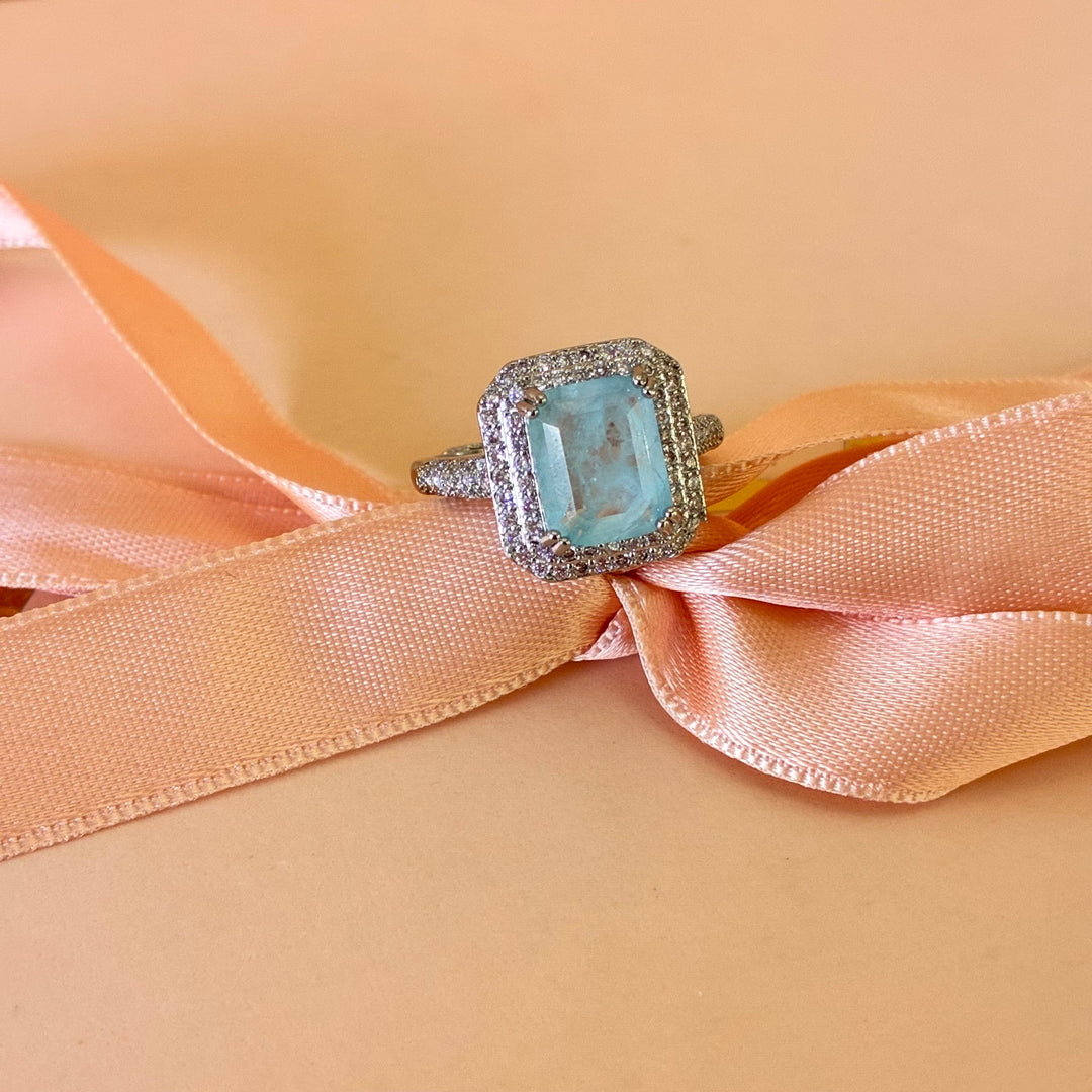 Mint zircone sterling silver ring