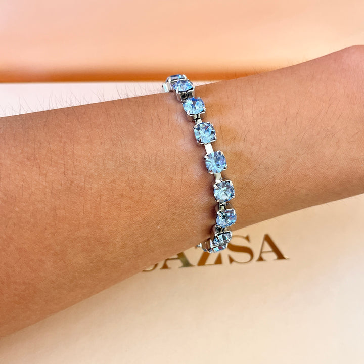 Light blue Swarovski crystals tennis bracelet