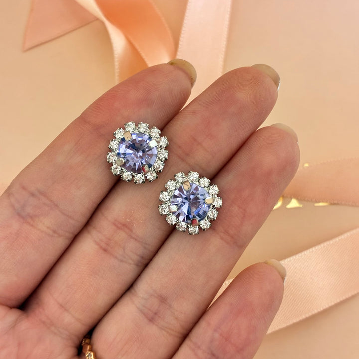 Lilac dainty Preciosa crystals silver set