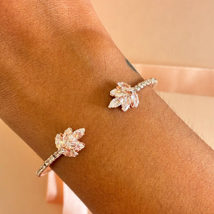 Marquise rose gold plated zircone bangle