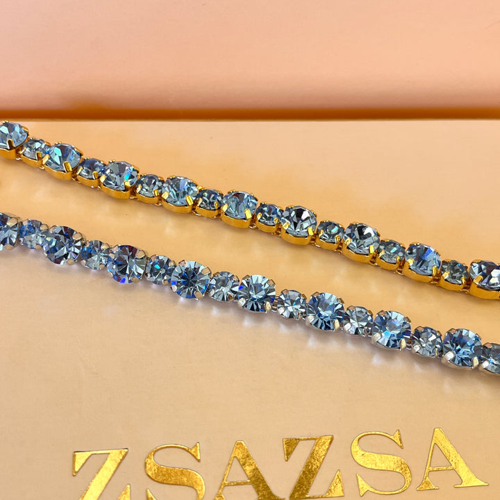Light blue Swarovski crystals bracelet