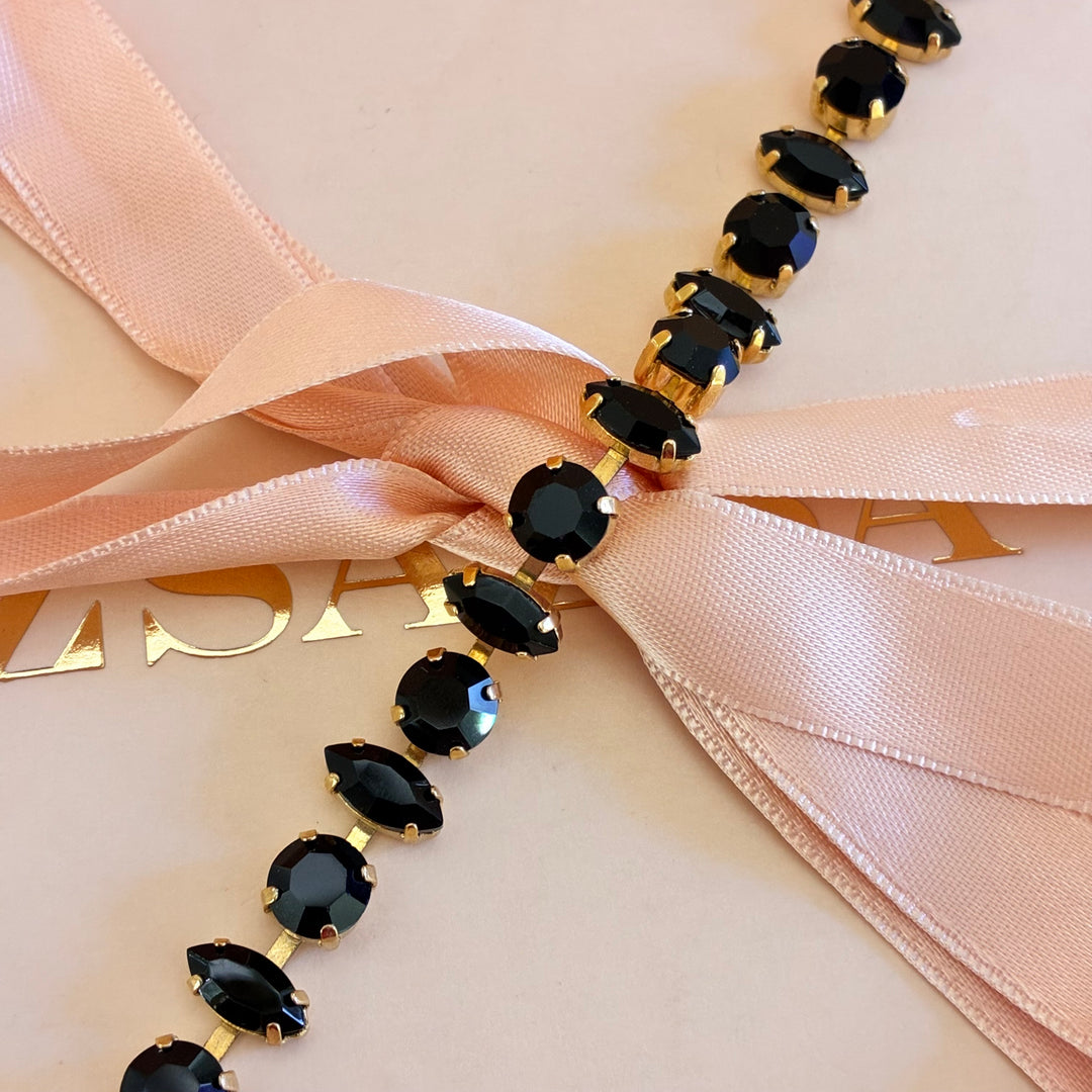 Marquise and round black preciosa crystals bracelet