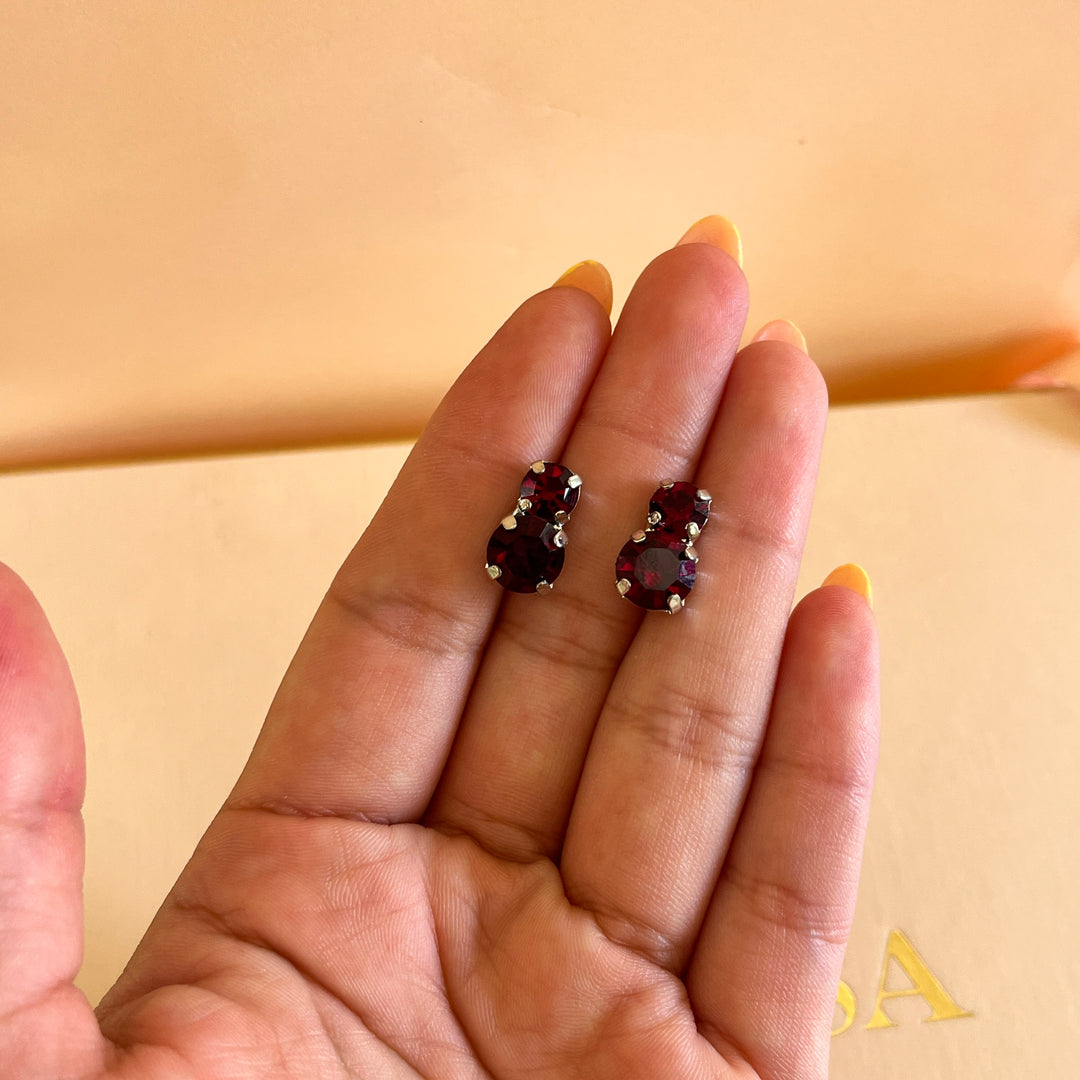 Dark red Swarovski crystals set