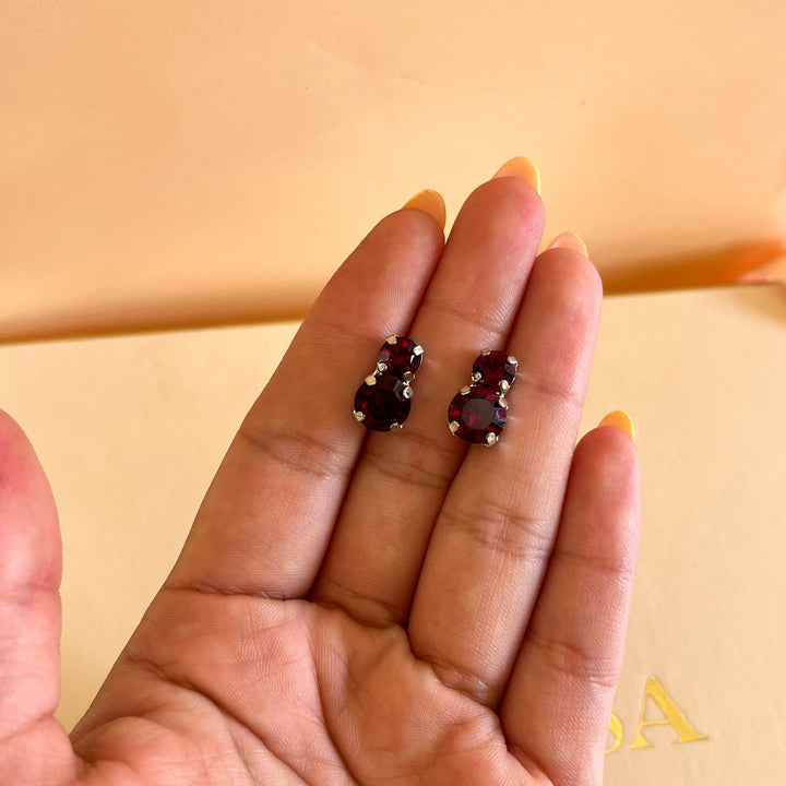 Dark red Swarovski crystals set