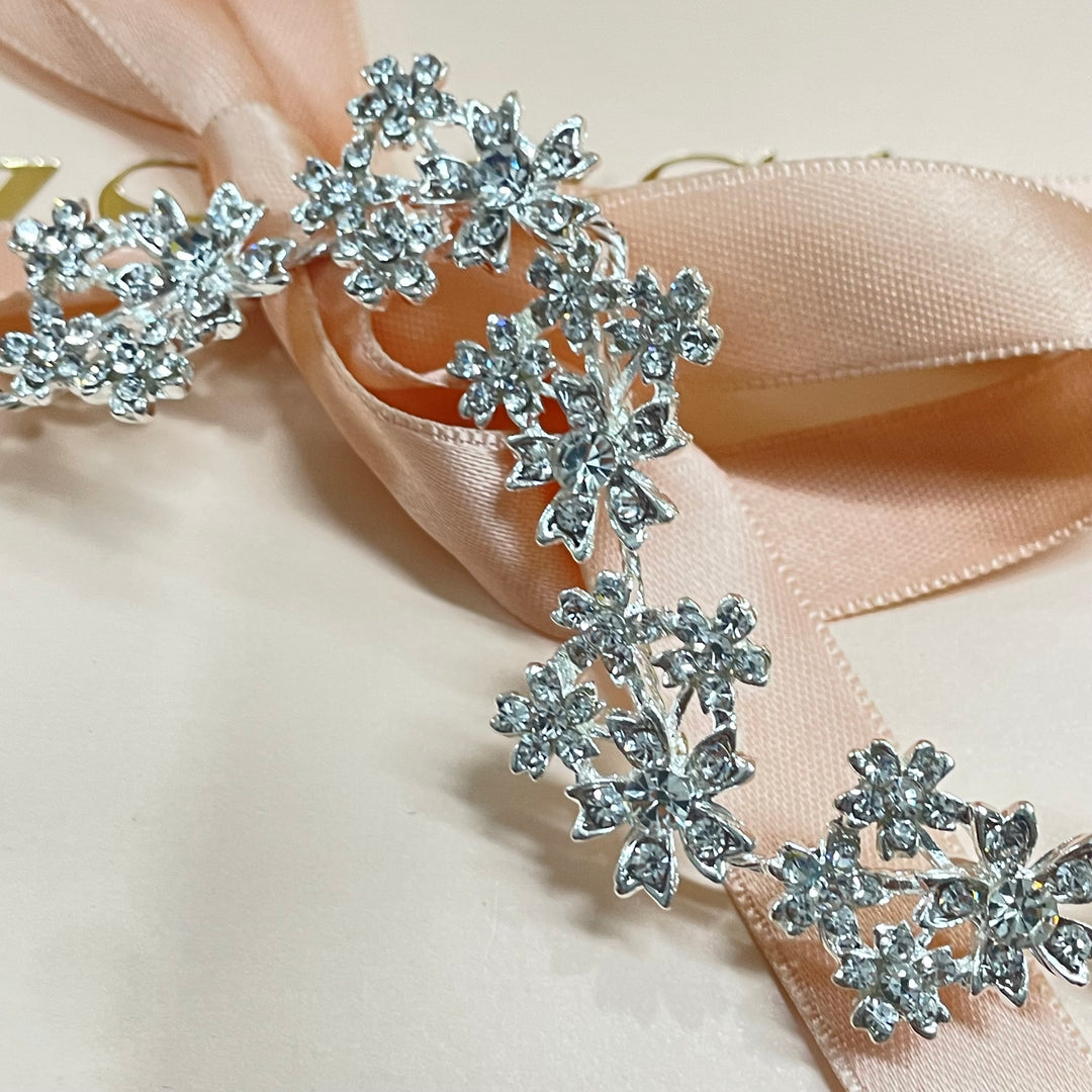 Silver flower cluster headpiece