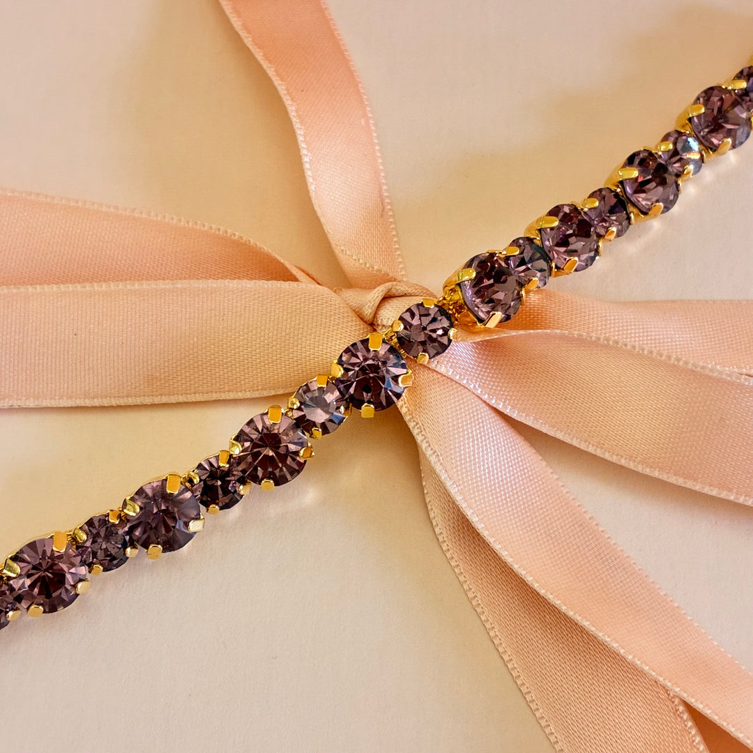 Mauve Swarovski crystals bracelet