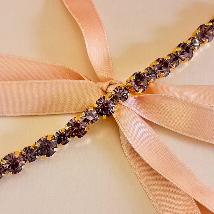 Mauve Swarovski crystals bracelet
