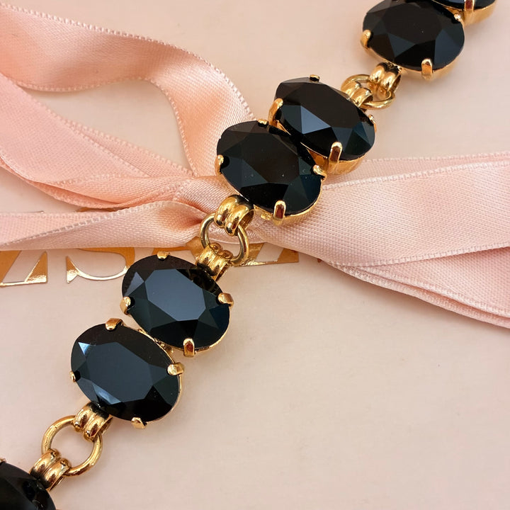 Oval preciosa crystals gold plated bracelet