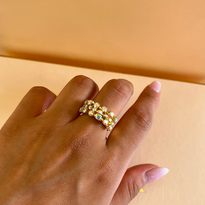 Aurora borealis Swarovski ring