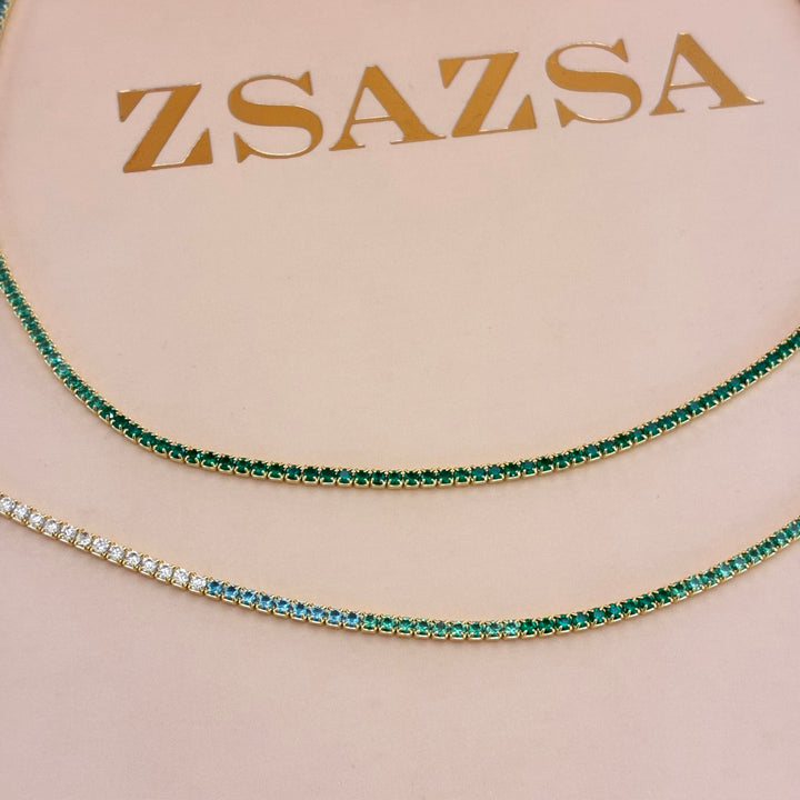 Green Sterling silver gold plated set