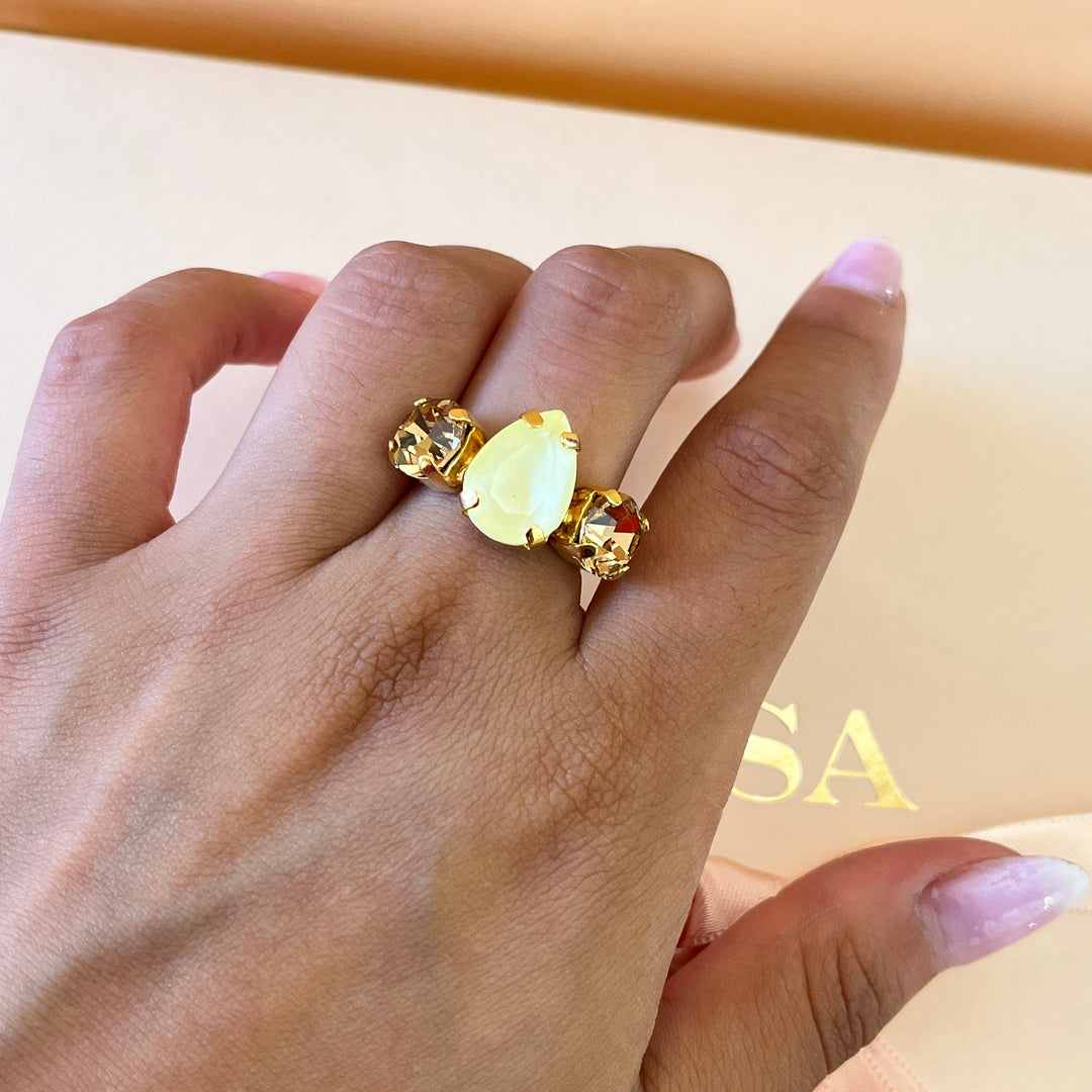 Yellow and champagne Swarovski crystals set