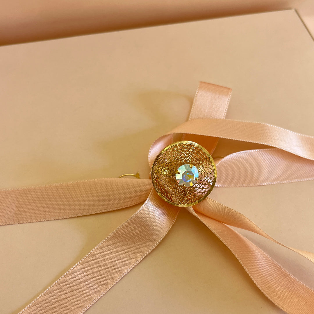 Aurora borealis Swarovski crystals and pearls set