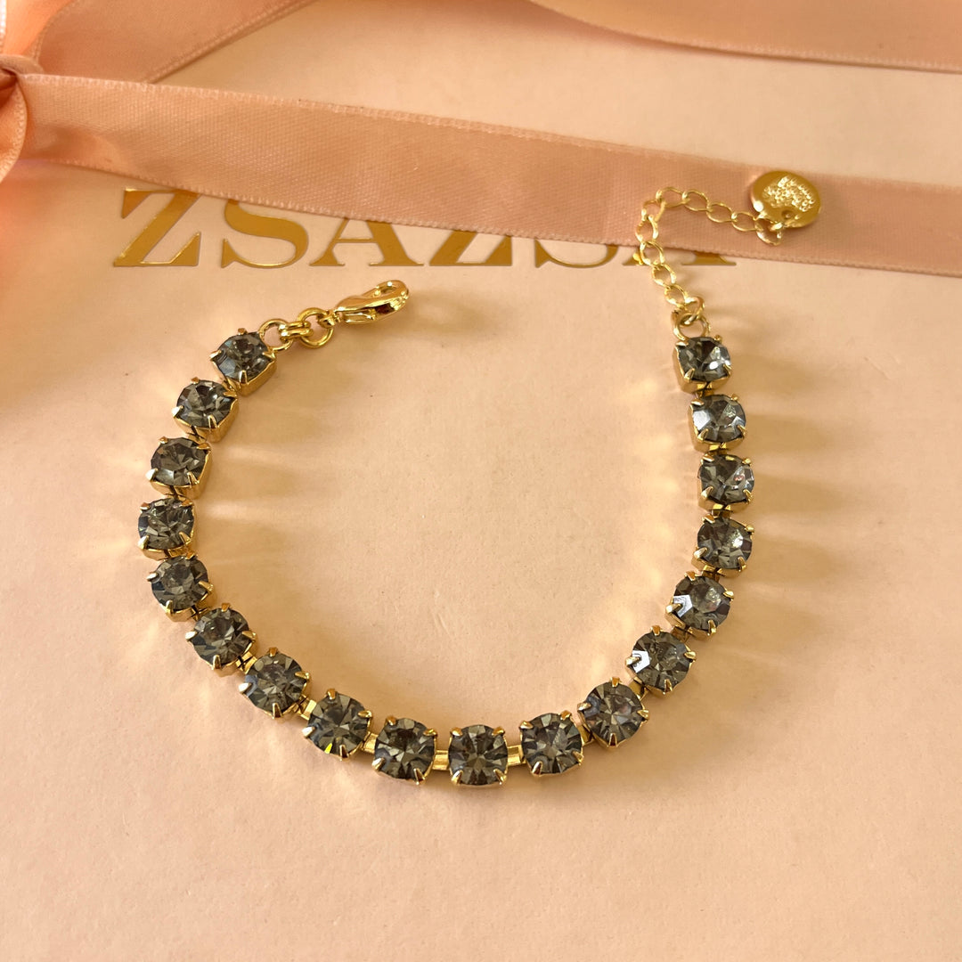 Grey Swarovski crystals bracelet