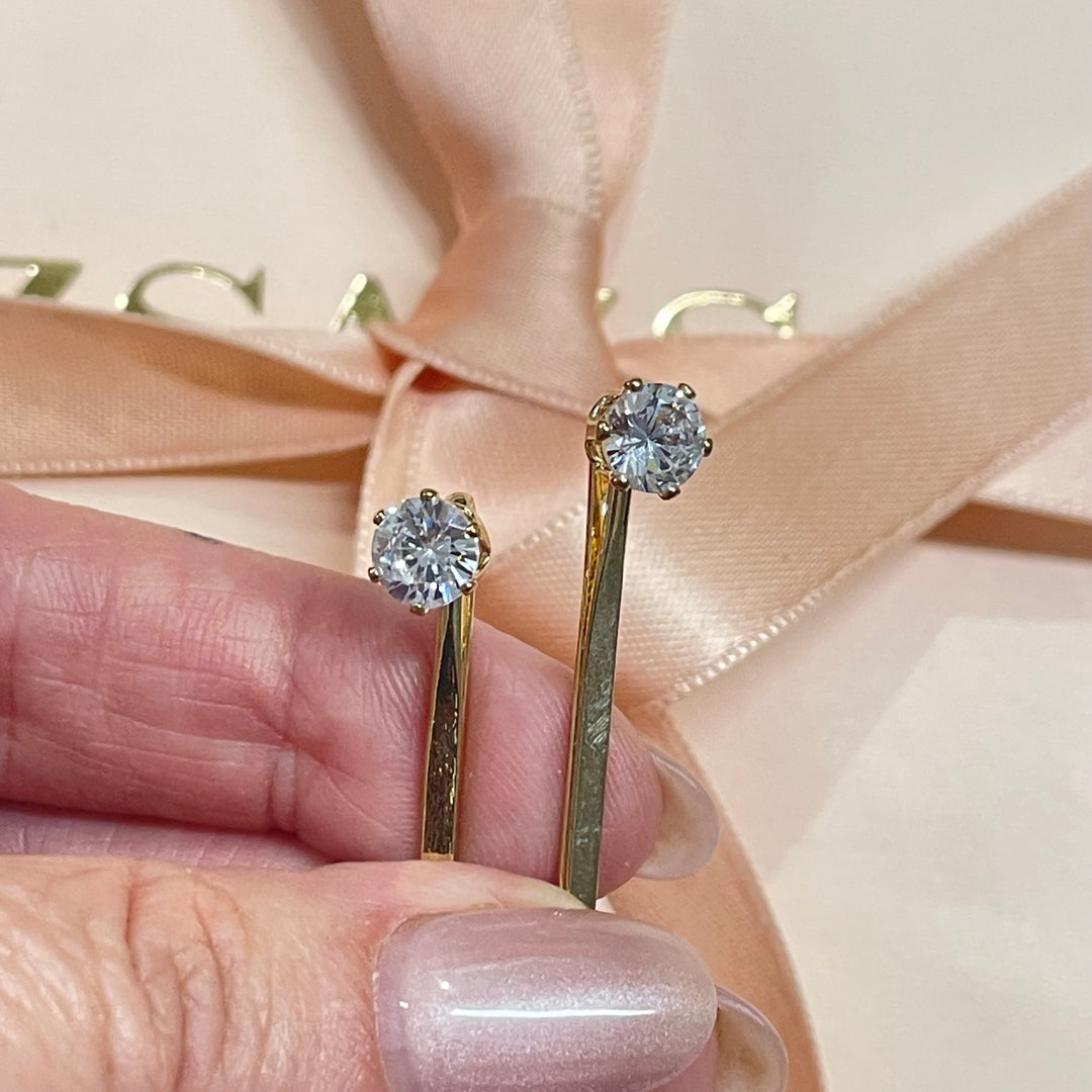 Gold set of 2 hair slides