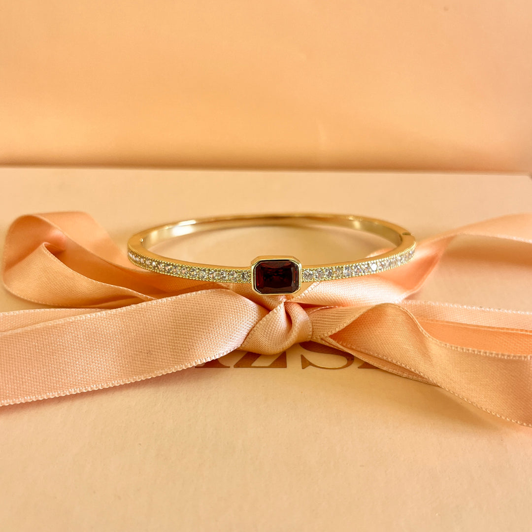 Dark red zircone bangle