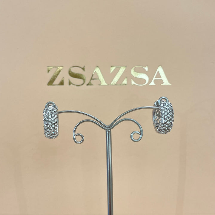 Silver zircone hoops