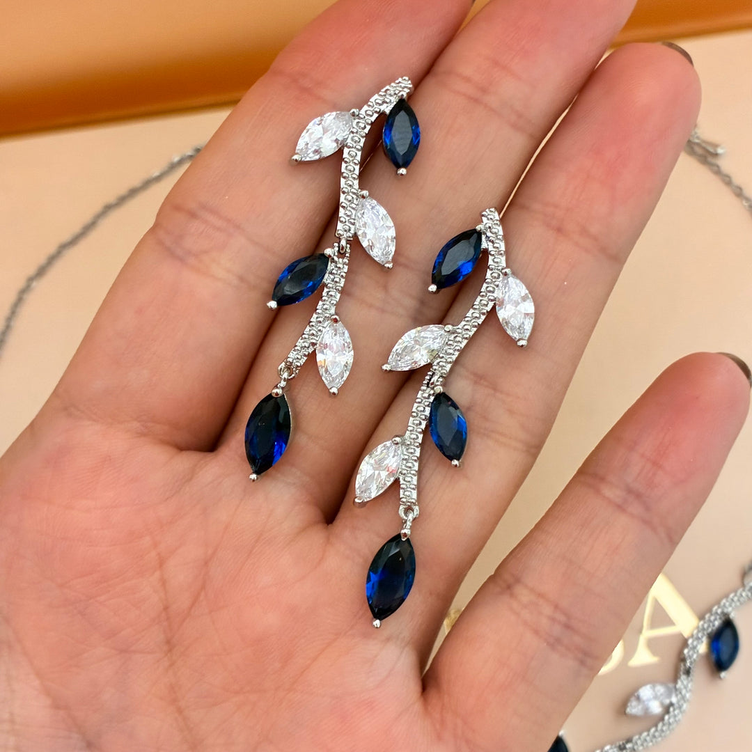 Marquise navy blue zircone set