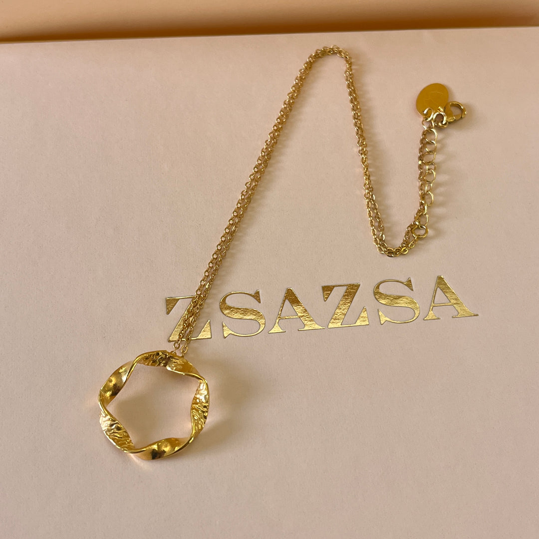 Twisted circle gold handmade set