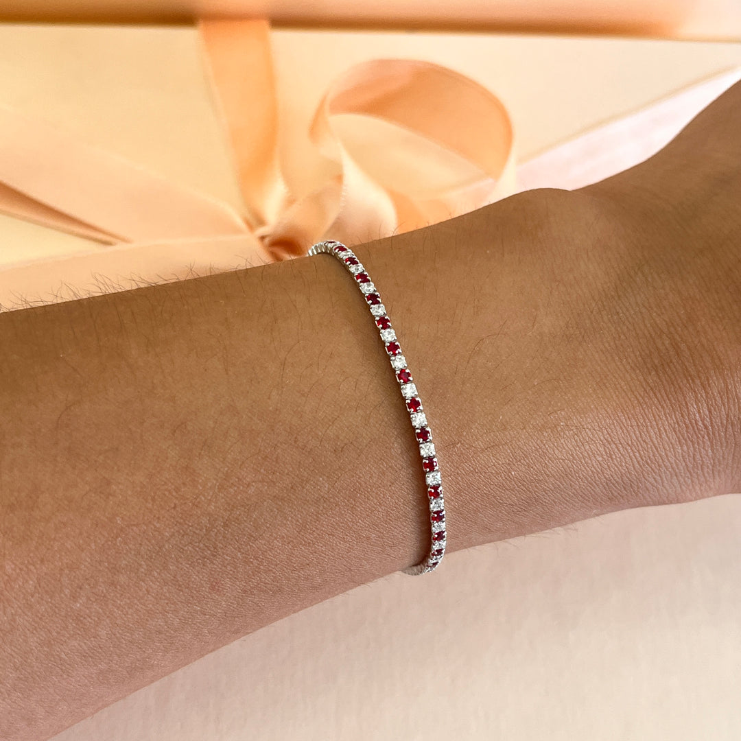 Mix dark red zircone bracelet