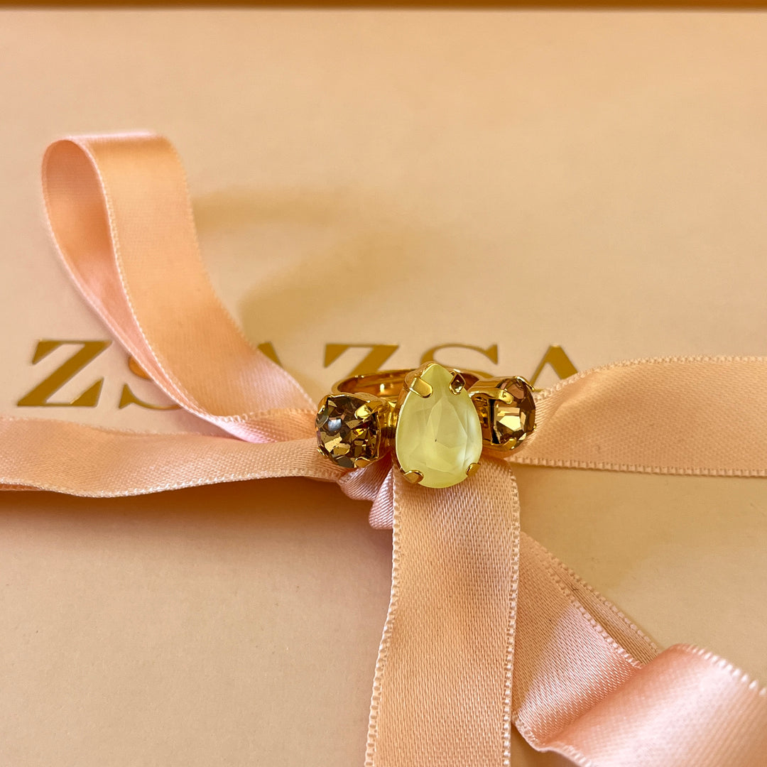 Yellow and champagne Swarovski crystals set