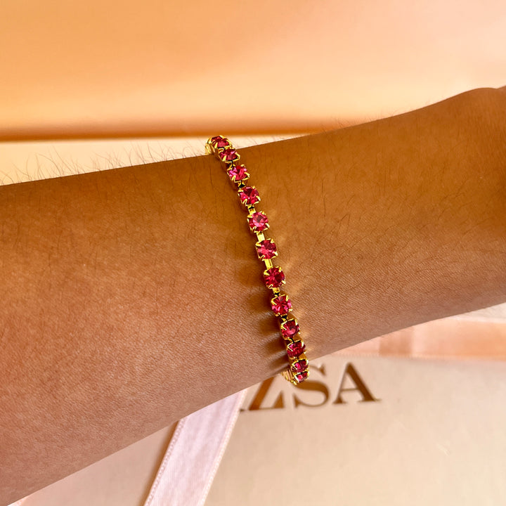 Magenta Swarovski crystals bracelet