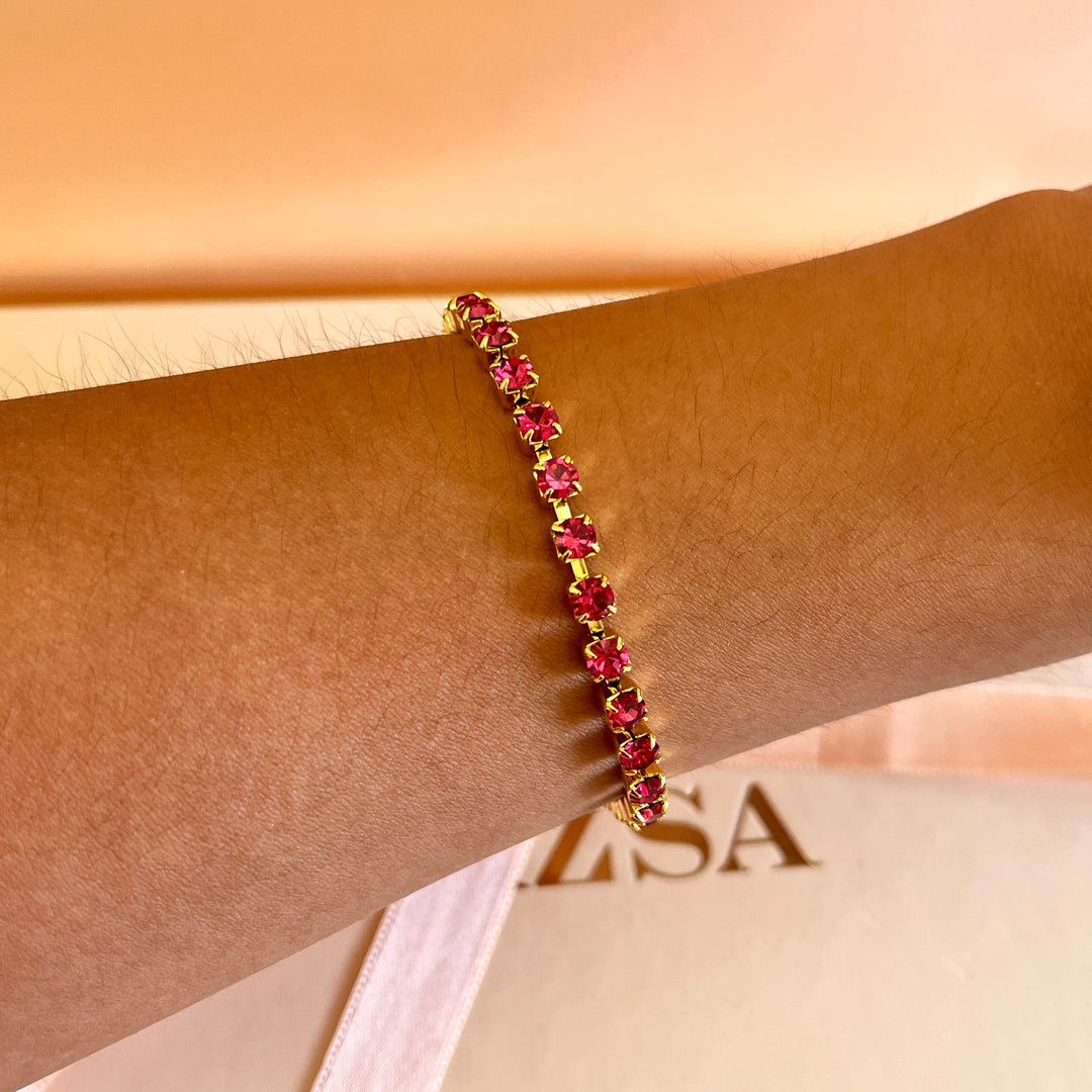 Magenta Swarovski crystals bracelet