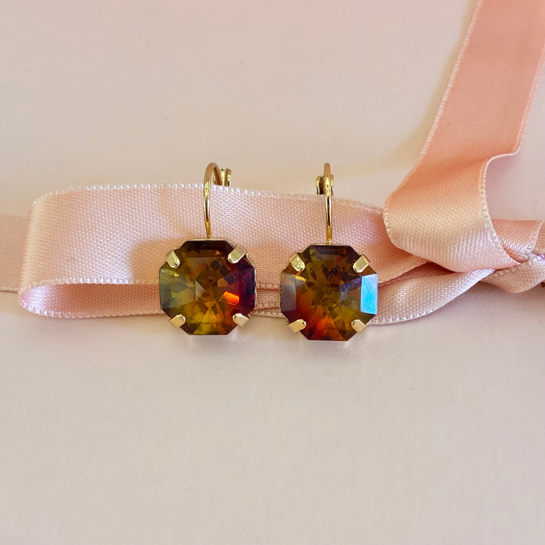 Bronze Swarovski crystals hooks