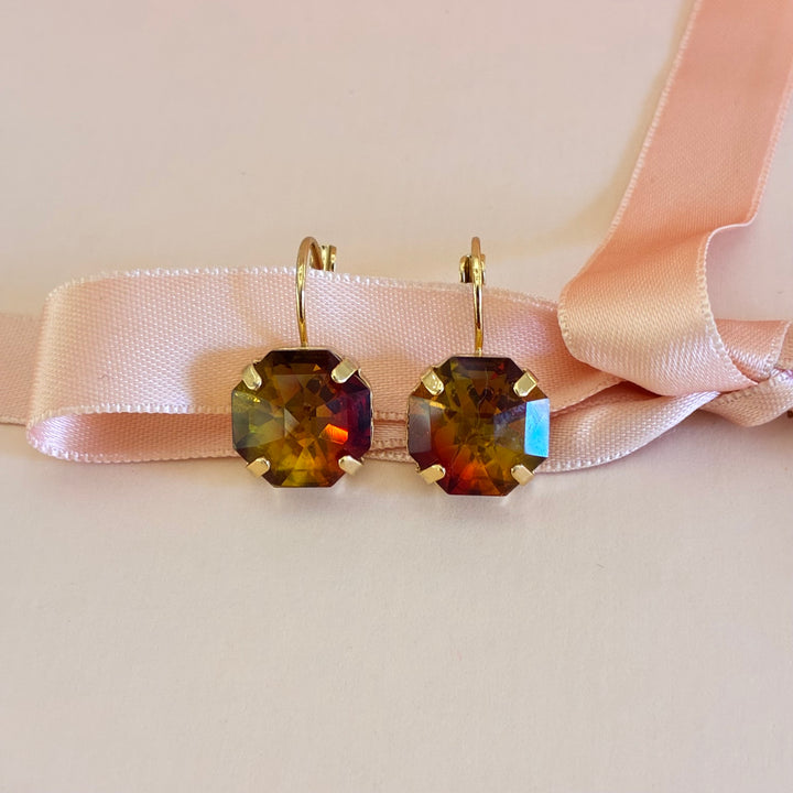 Bronze Swarovski crystals hooks