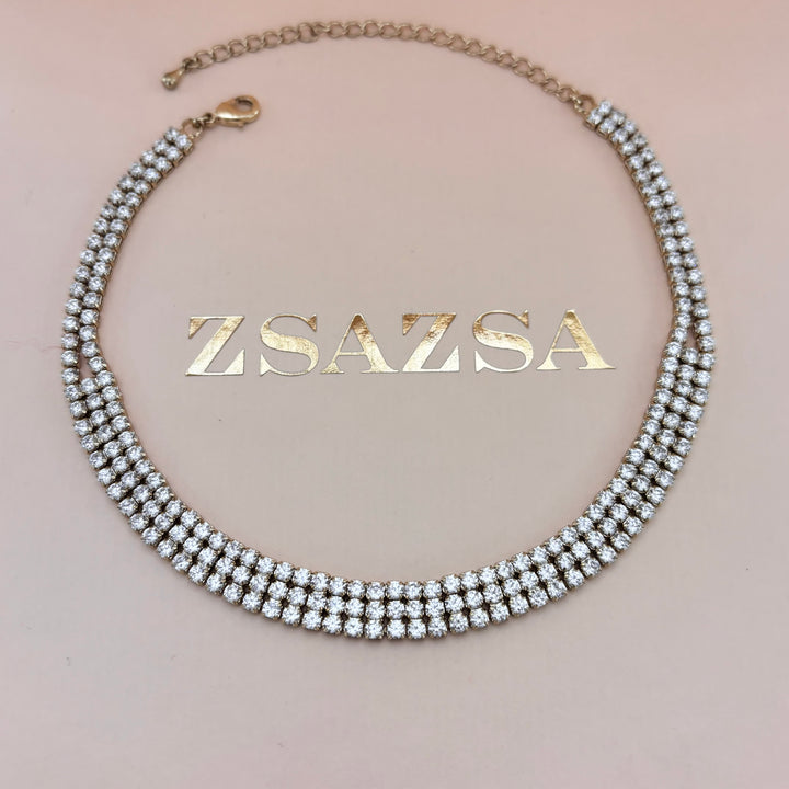 Rhinestone choker