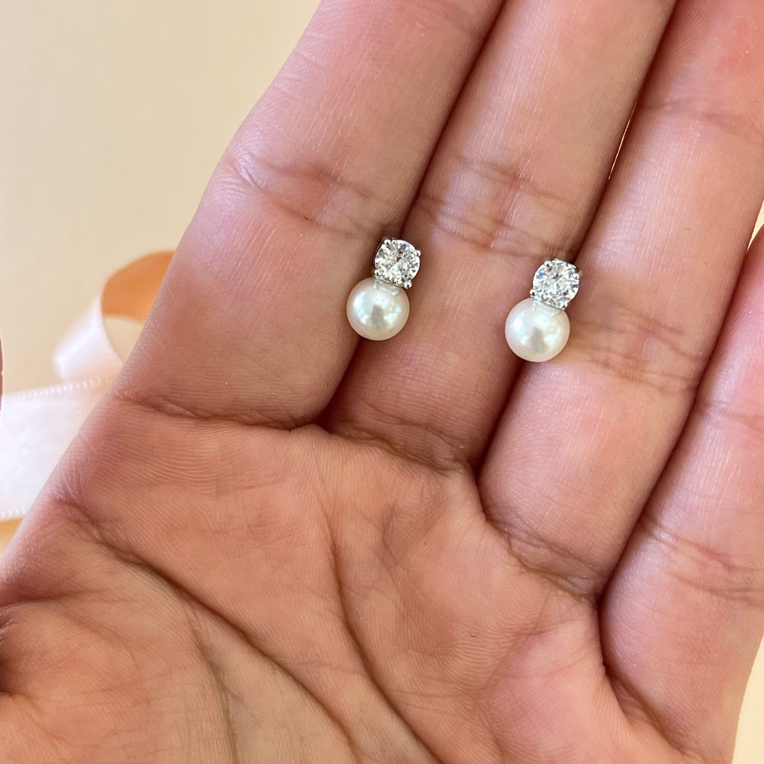 Zircone & pearls studs