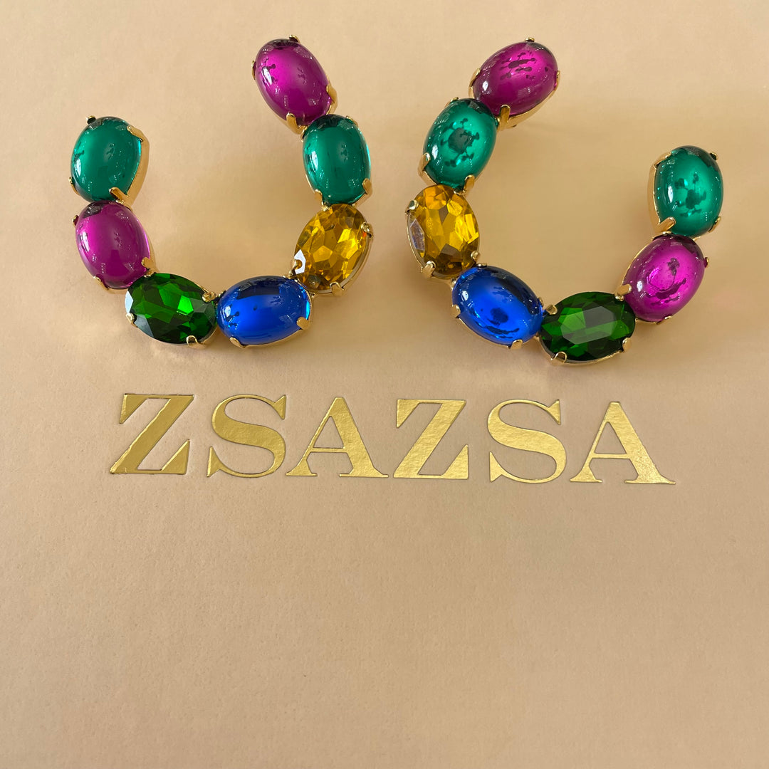 Multicolour Preciosa crystals earrings