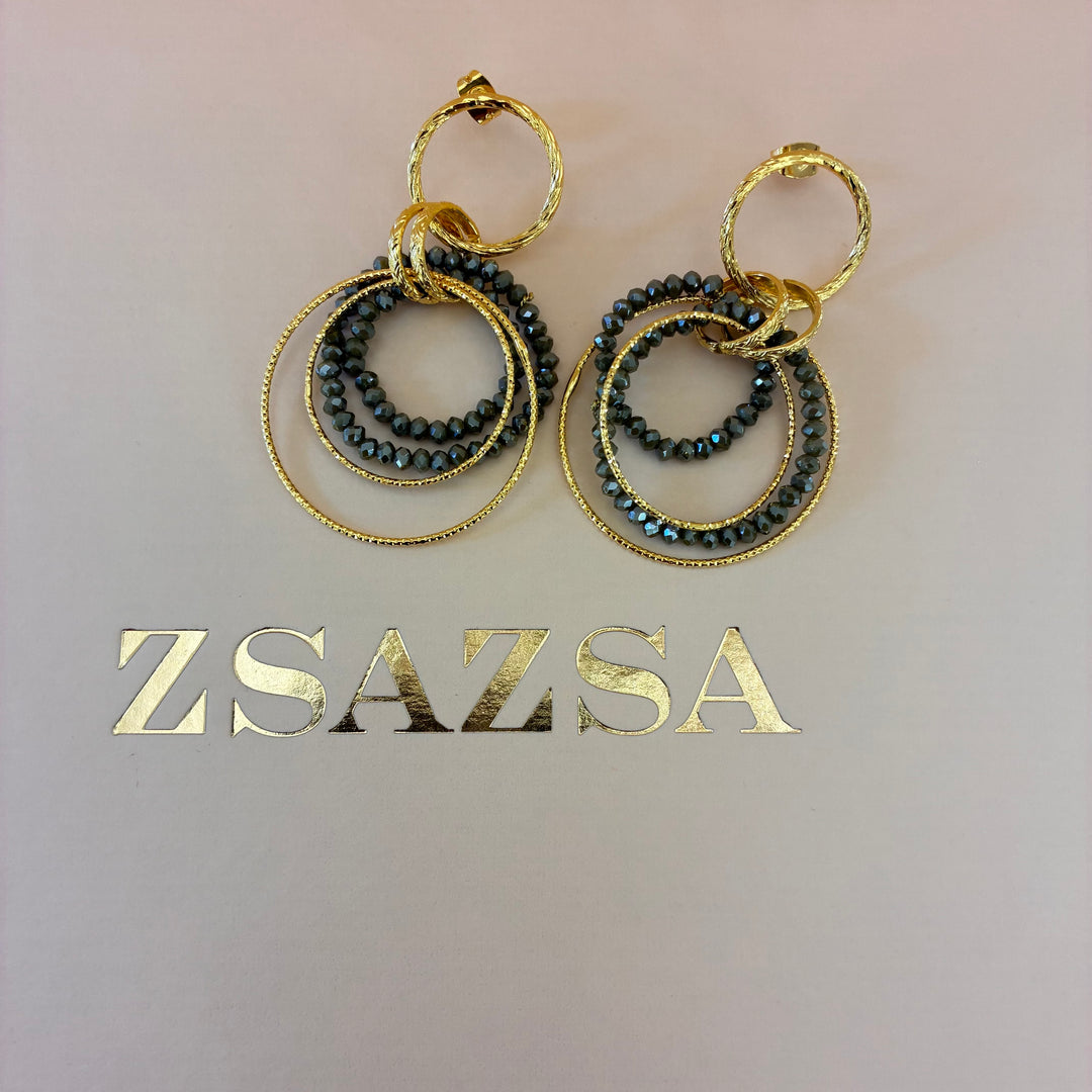 Handmade olive green beaded set