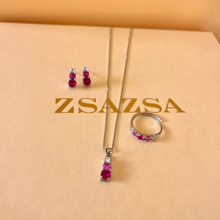 Fuchsia trilogy zircone set