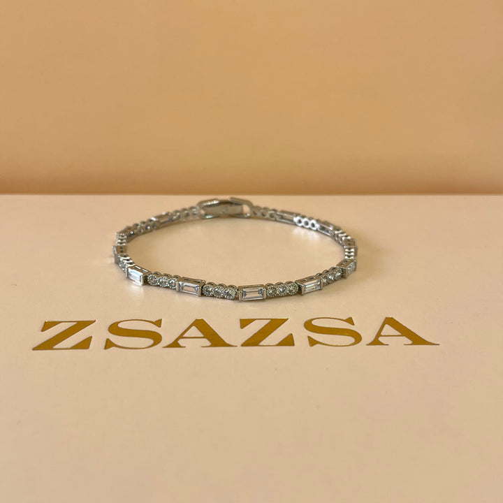 Silver zircone teardrop set