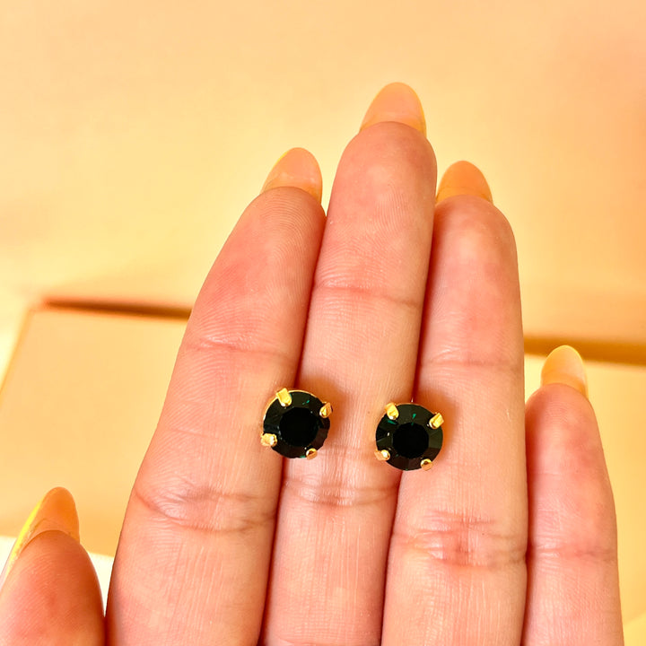 Dark green preciosa crystals studs